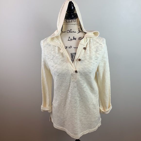 LRL Lauren Jeans Co Brushed Cotton Hoodie with 3 Button Front - Picture 9 of 9